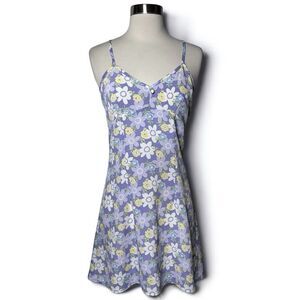 VTG Y2K Babydoll Dress Size 7 90s Pastel Floral Fairy Grunge Twee Mini Clueless